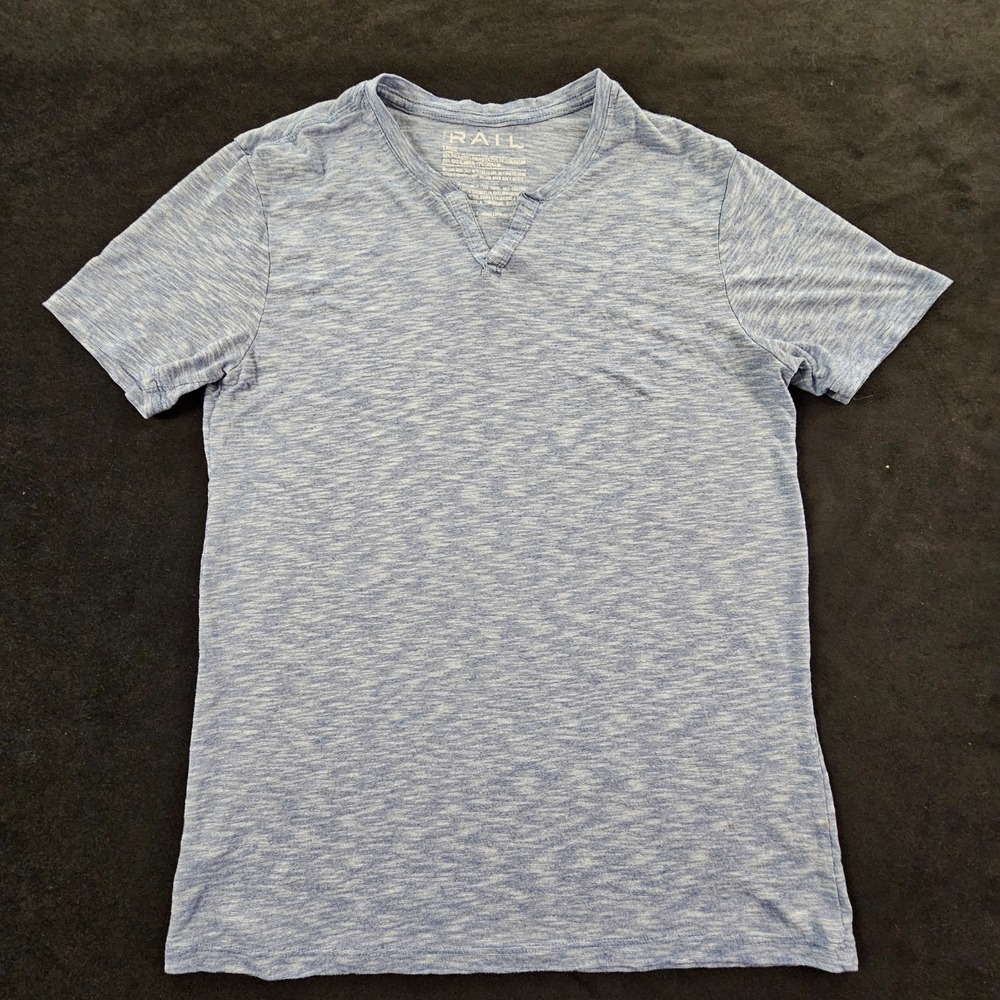 Trail Blue Short Sleeve Heathered V-Neck T-Shirt Men's‎ L
